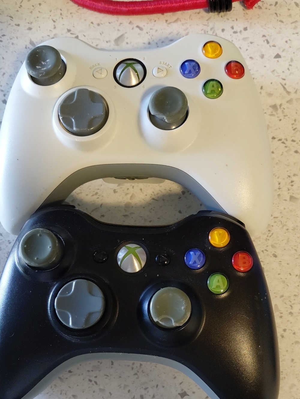 Two Xbox-style Wireless Controllers - White & Black